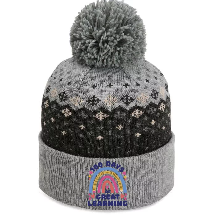 100 Days Of Great Learning School Rainbow The Baniff Cuffed Pom Beanie