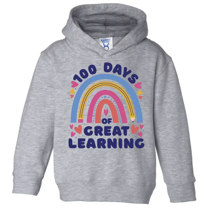 100 Days Of Great Learning School Rainbow Toddler Hoodie