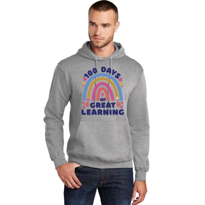 100 Days Of Great Learning School Rainbow Tall Hoodie