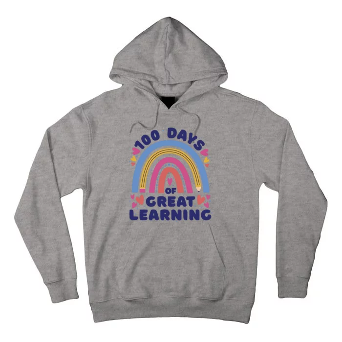 100 Days Of Great Learning School Rainbow Tall Hoodie