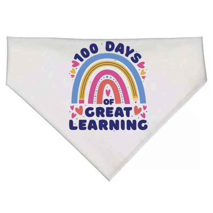 100 Days Of Great Learning School Rainbow USA-Made Doggie Bandana