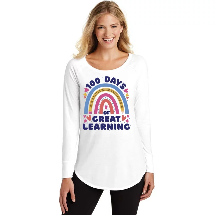 100 Days Of Great Learning School Rainbow Women's Perfect Tri Tunic Long Sleeve Shirt