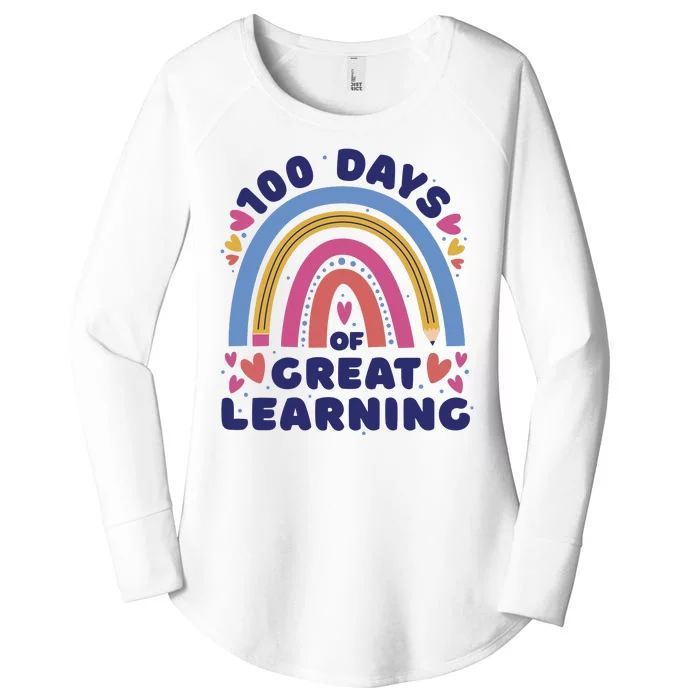 100 Days Of Great Learning School Rainbow Women's Perfect Tri Tunic Long Sleeve Shirt