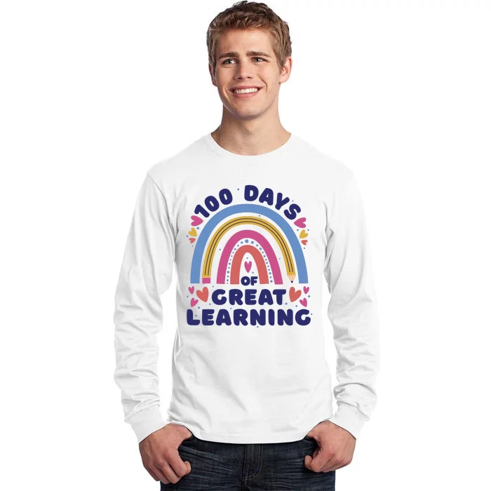 100 Days Of Great Learning School Rainbow Tall Long Sleeve T-Shirt