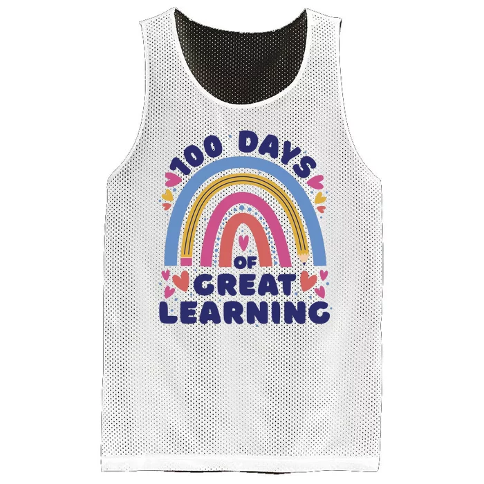 100 Days Of Great Learning School Rainbow Mesh Reversible Basketball Jersey Tank