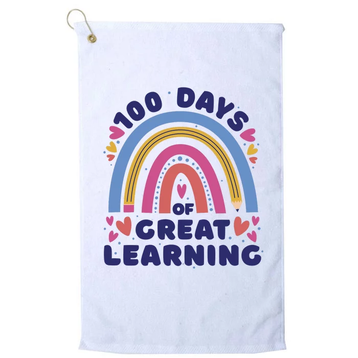 100 Days Of Great Learning School Rainbow Platinum Collection Golf Towel