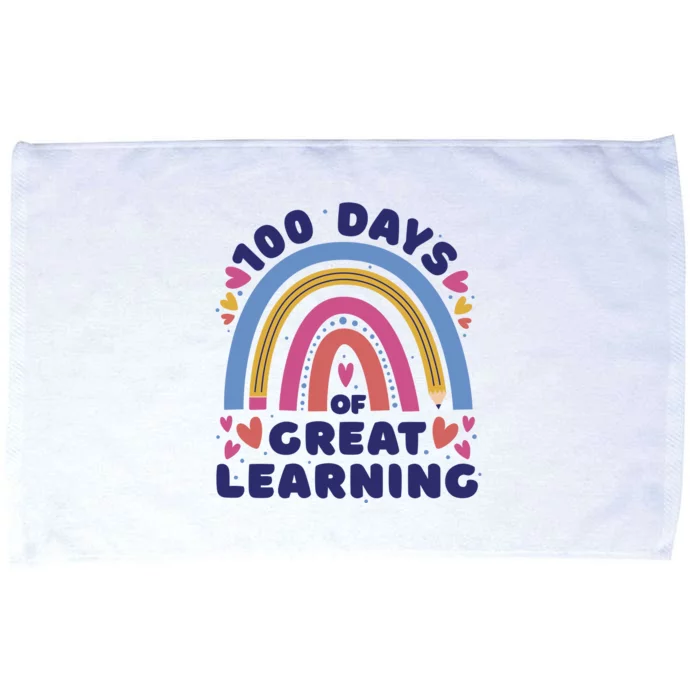 100 Days Of Great Learning School Rainbow Microfiber Hand Towel