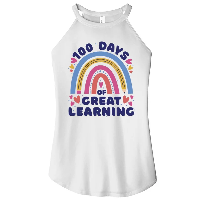 100 Days Of Great Learning School Rainbow Women’s Perfect Tri Rocker Tank