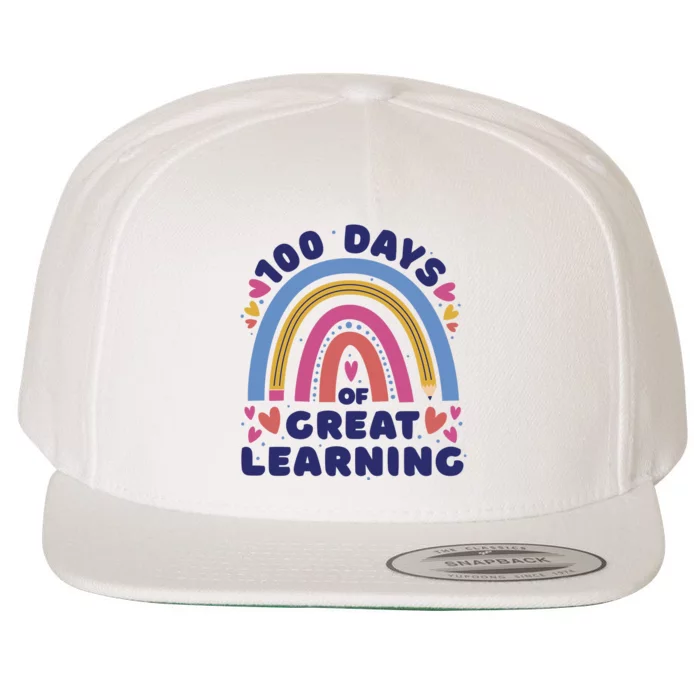 100 Days Of Great Learning School Rainbow Wool Snapback Cap