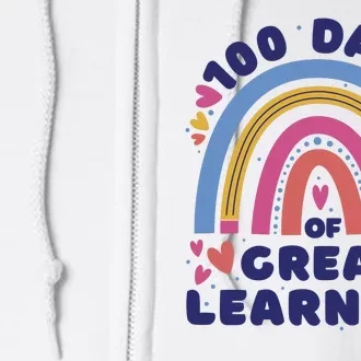 100 Days Of Great Learning School Rainbow Full Zip Hoodie