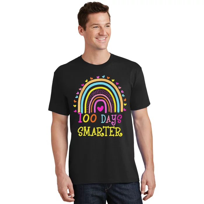 100th Day Of School Teacher rainbow 100 Days Smarter T-Shirt