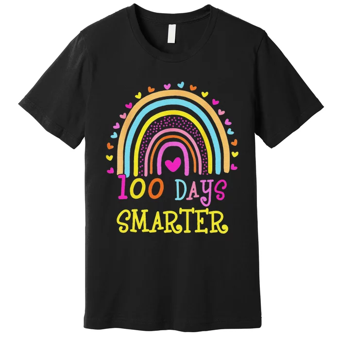 100th Day Of School Teacher rainbow 100 Days Smarter Premium T-Shirt