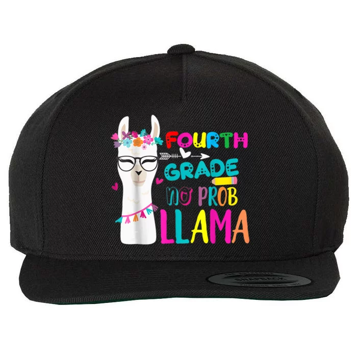 100th Day Of School Teacher Gift 100 Days Smarter No Prob Llama Gift Wool Snapback Cap