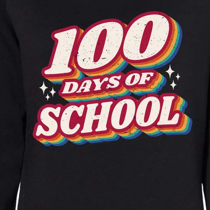 100 Days Of School Retro Womens California Wash Sweatshirt