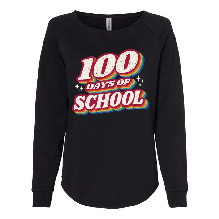 100 Days Of School Retro Womens California Wash Sweatshirt