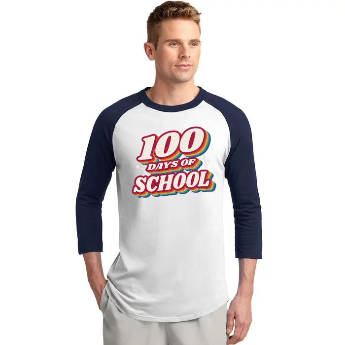 100 Days Of School Retro Baseball Sleeve Shirt