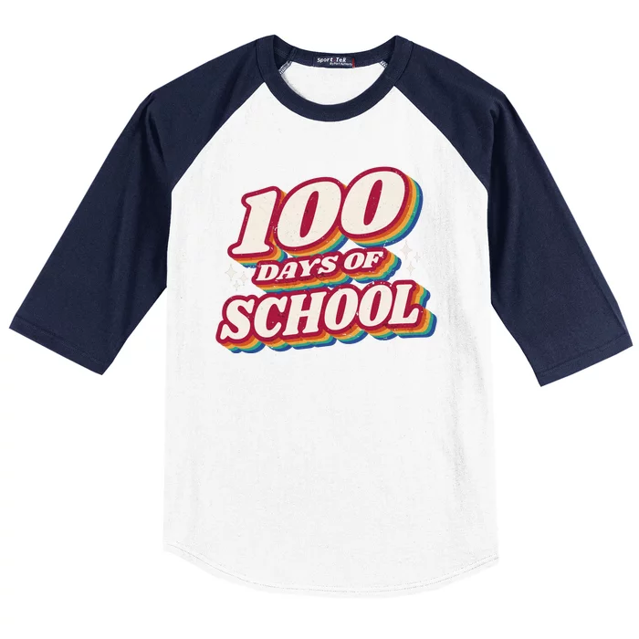 100 Days Of School Retro Baseball Sleeve Shirt