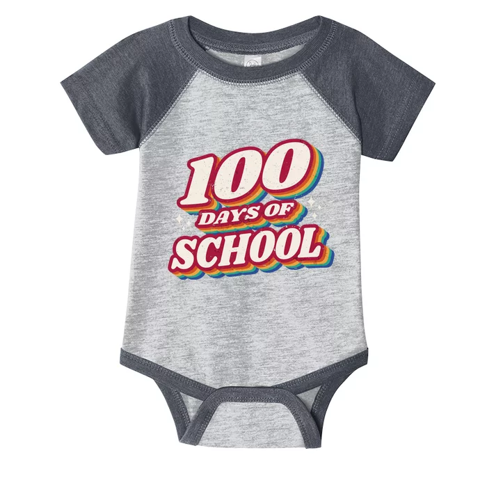 100 Days Of School Retro Infant Baby Jersey Bodysuit