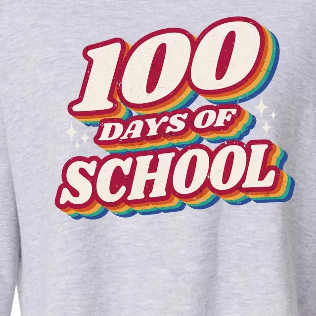 100 Days Of School Retro Cropped Pullover Crew