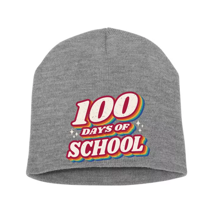 100 Days Of School Retro Short Acrylic Beanie