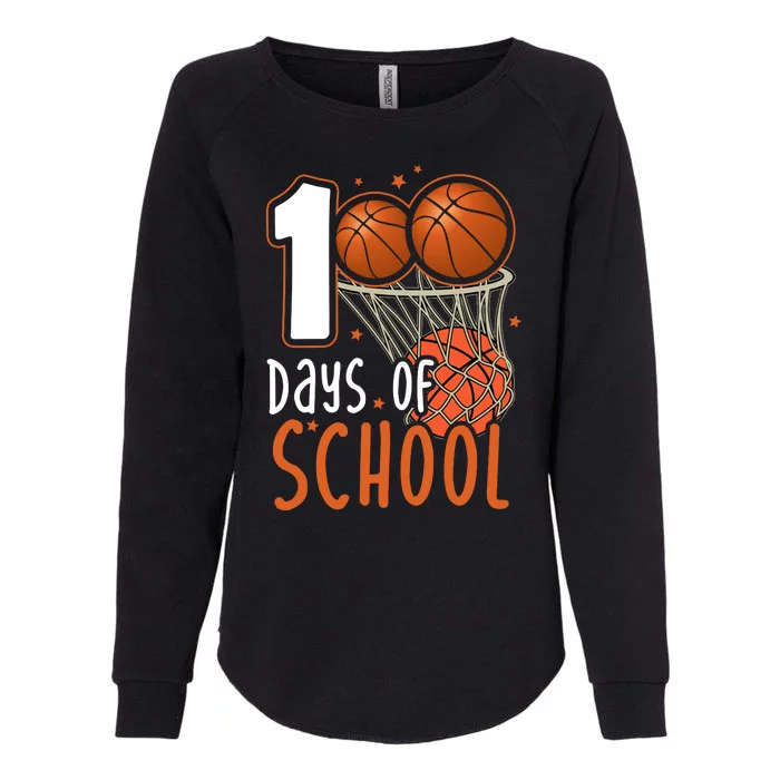 100 Days Of School Basketball Womens California Wash Sweatshirt