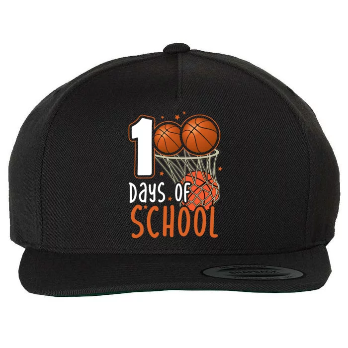 100 Days Of School Basketball Wool Snapback Cap