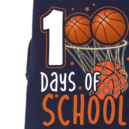 100 Days Of School Basketball Doggie 3-End Fleece Hoodie