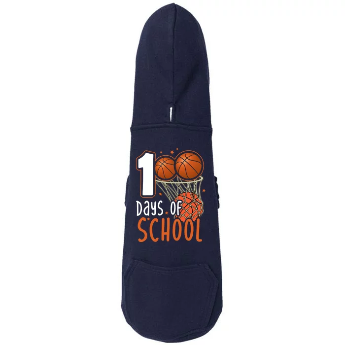 100 Days Of School Basketball Doggie 3-End Fleece Hoodie