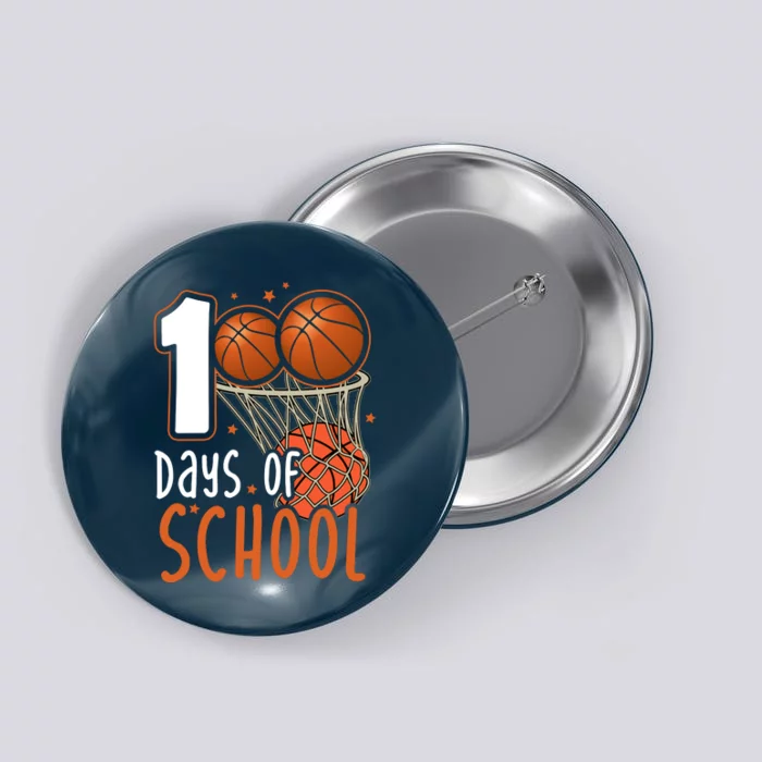 100 Days Of School Basketball Button