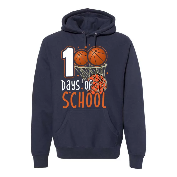 100 Days Of School Basketball Premium Hoodie