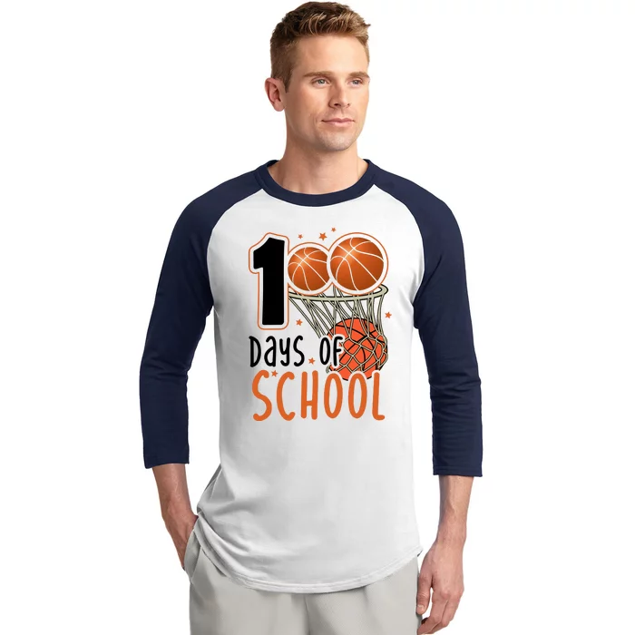 100 Days Of School Basketball Baseball Sleeve Shirt