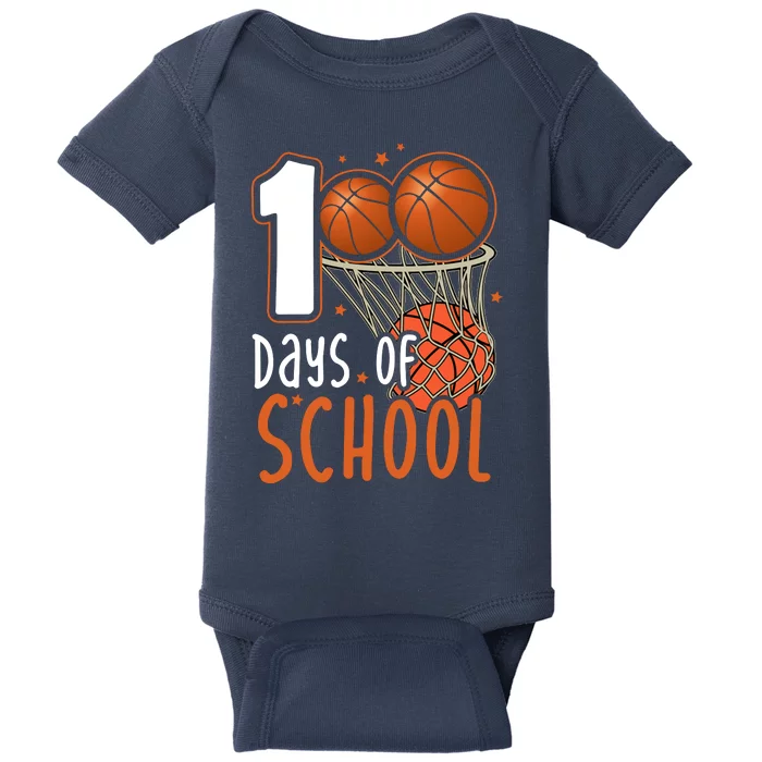 100 Days Of School Basketball Baby Bodysuit