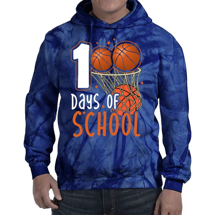 100 Days Of School Basketball Tie Dye Hoodie