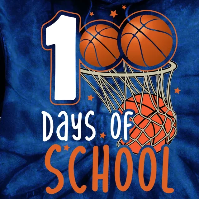 100 Days Of School Basketball Tie Dye Hoodie