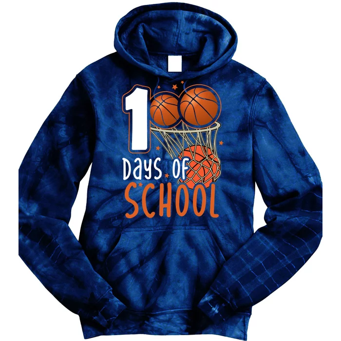 100 Days Of School Basketball Tie Dye Hoodie