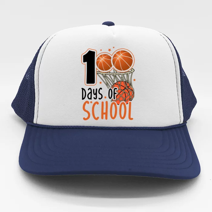 100 Days Of School Basketball Trucker Hat