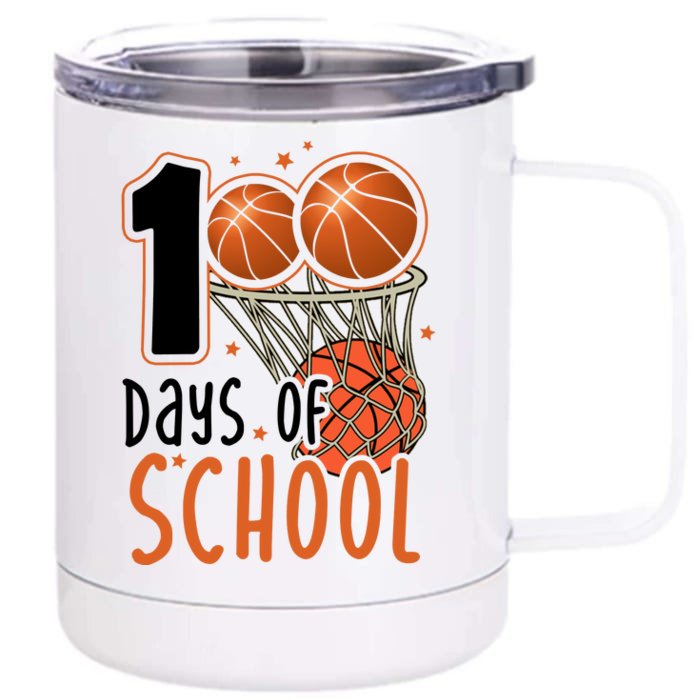 100 Days Of School Basketball Front & Back 12oz Stainless Steel Tumbler Cup