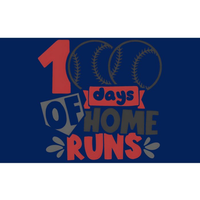 100 Days Of Home Runs Baseball Team Lover Bumper Sticker