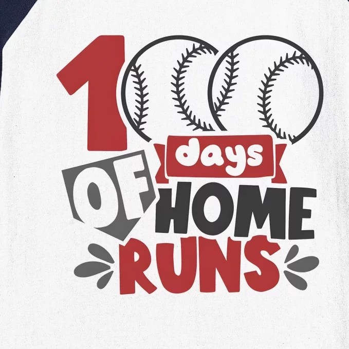 100 Days Of Home Runs Baseball Team Lover Baseball Sleeve Shirt