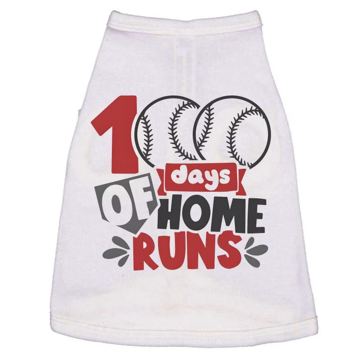 100 Days Of Home Runs Baseball Team Lover Doggie Tank