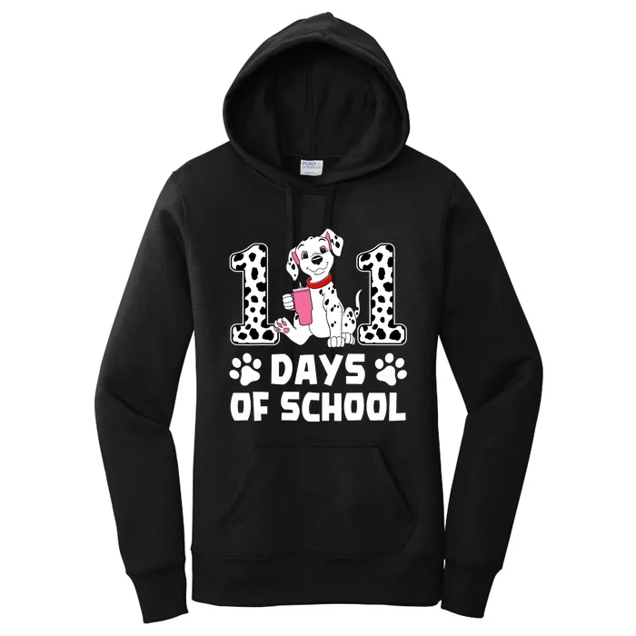 100 Days Of School Dalmatian Dog 100th Day Of School Women's Pullover Hoodie