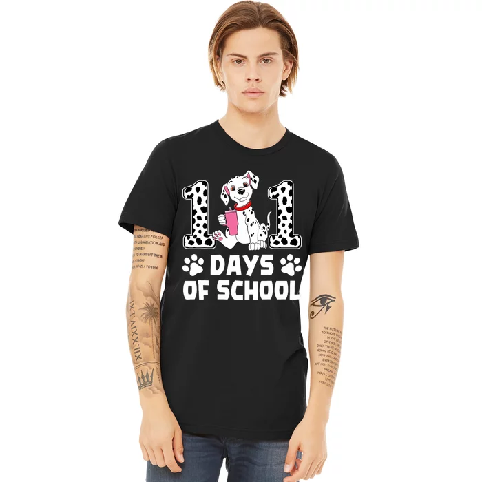 100 Days Of School Dalmatian Dog 100th Day Of School Premium T-Shirt