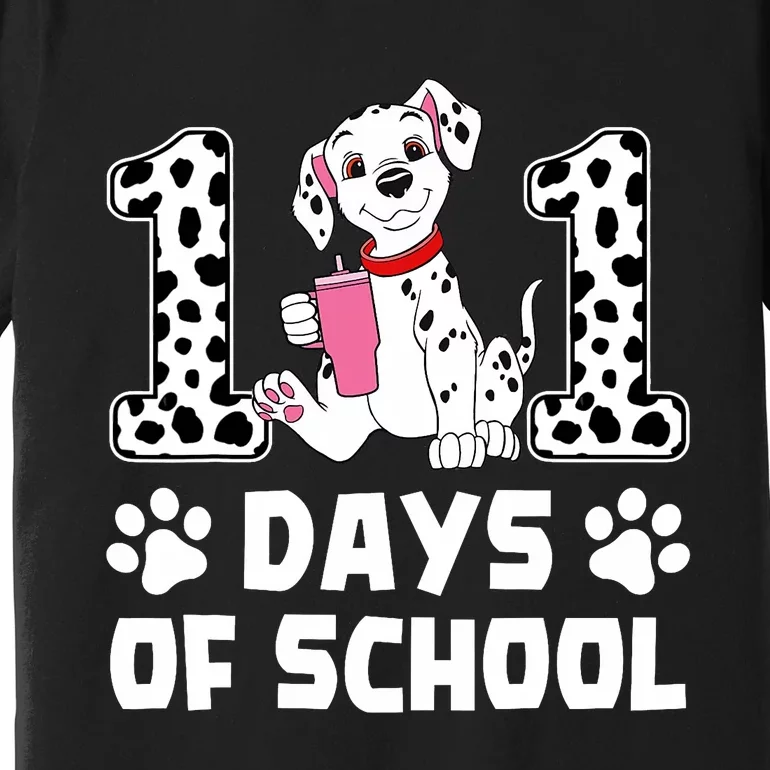 100 Days Of School Dalmatian Dog 100th Day Of School Premium T-Shirt