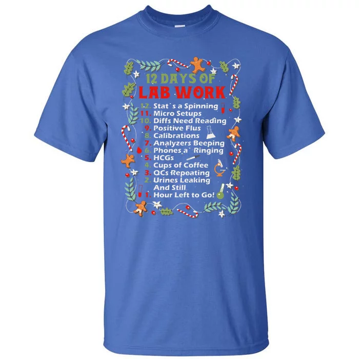 12 Days Of Lab Technician Christmas Funny Medical Laboratory Tall T-Shirt