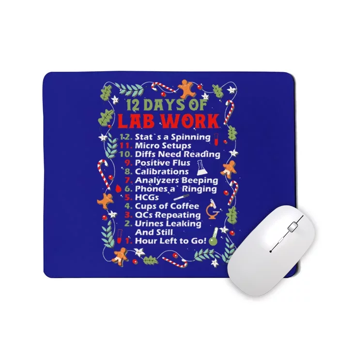 12 Days Of Lab Technician Christmas Funny Medical Laboratory Mousepad