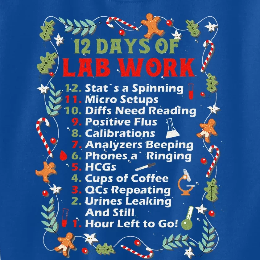 12 Days Of Lab Technician Christmas Funny Medical Laboratory Kids Sweatshirt