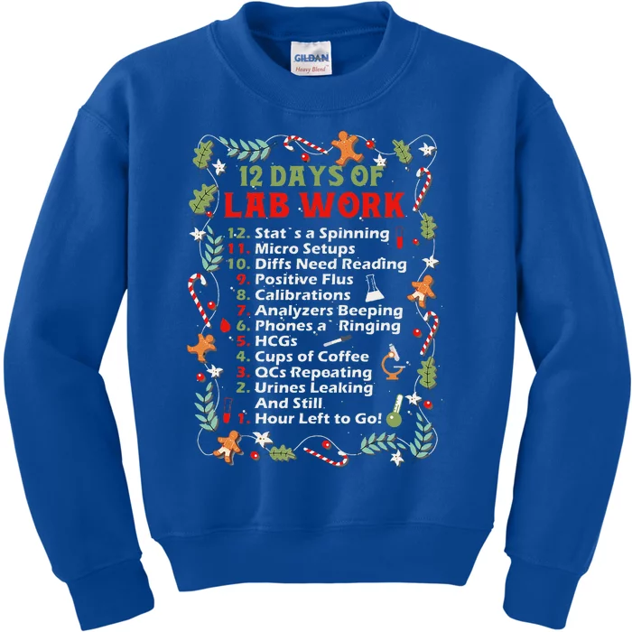 12 Days Of Lab Technician Christmas Funny Medical Laboratory Kids Sweatshirt