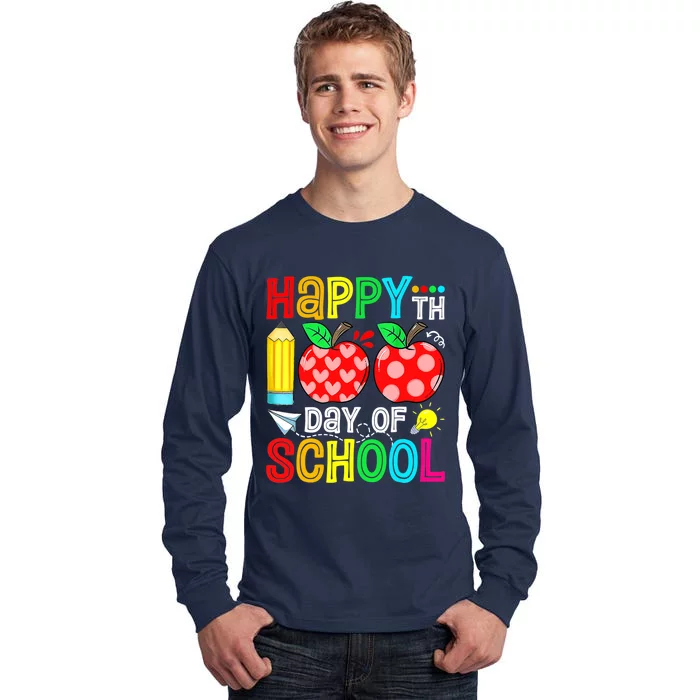 100th Day Of School Teachers Child Happy 100 Days Tall Long Sleeve T-Shirt