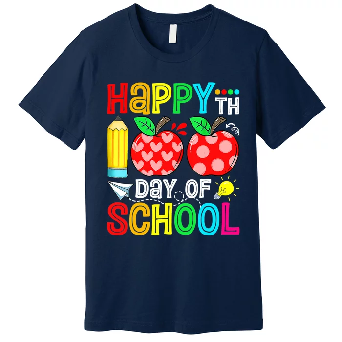 100th Day Of School Teachers Child Happy 100 Days Premium T-Shirt