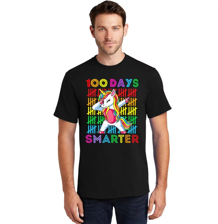 100th Day Of School Unicorn 100 Days Smarter Kindergarten Tall T-Shirt